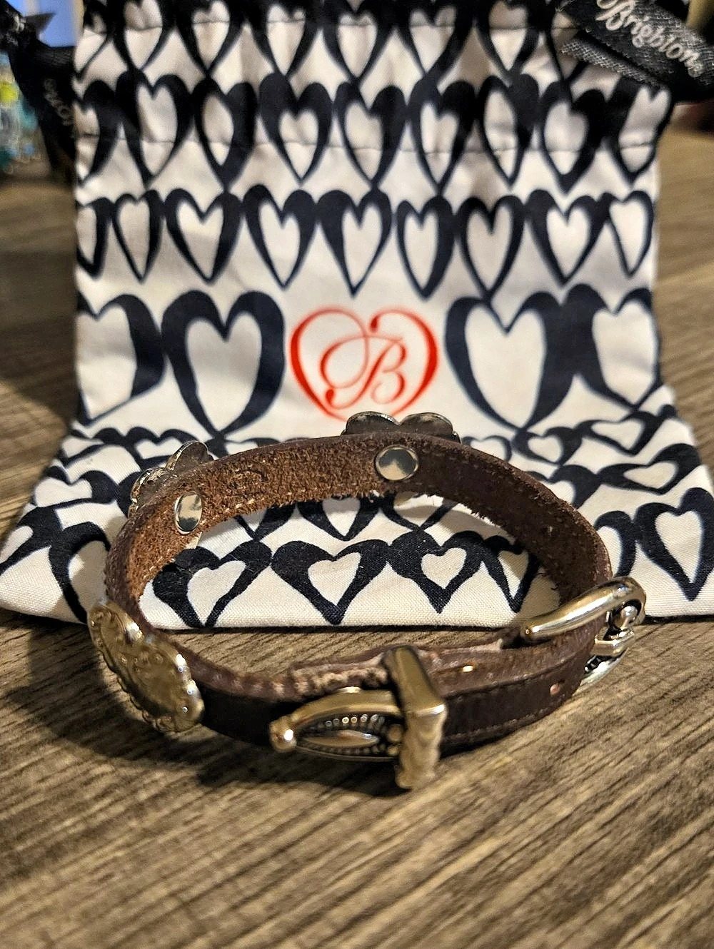 Brighton Brown Heart Buckle Bracelet 10"